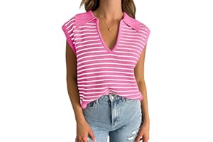 Yousify Summer Sweaters for Women 2025 V Neck Cap Sleeve Tops Sleeveless Spring Clothes Sweater Vest S-2XL