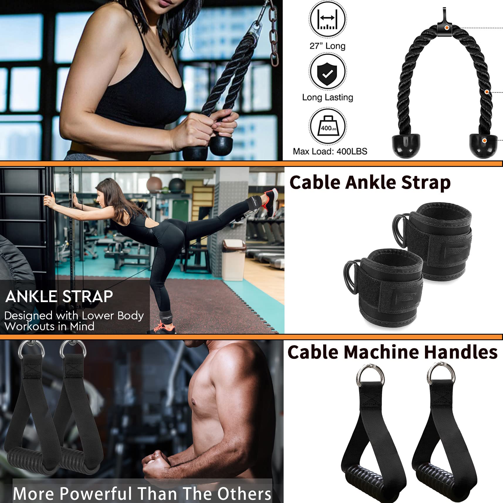 Mua WNOEY Solid Cable Machine Attachment, Cable Attachments for Gym ...