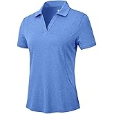 YSENTO Womens Golf Apparel Shirts Clothes V-Neck Tops Collared UPF 50+ Dry Fit Short Sleeve Tennis Polo Shirts