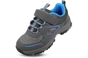 YESKIS Kids Trail Running Shoes Boys Hiking Shoes Girls Hiking Boots Tennis Outdoor Slip Resistant Comfortable Sneakers Little Big Kid