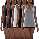 Sexy Basics Women's Cotton Stretch Tank Tops | Multi Packs & Colors Sport Tanks