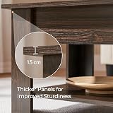 Yaheetech Lift Up Coffee Table Espresso with Hidden Storage Drawer Open Shelf view 8