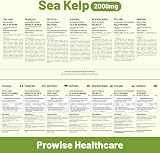 PH PROWISE Sea Kelp 2000mg 200 Vegan Tablets UK Made Iodine Supplement view 5