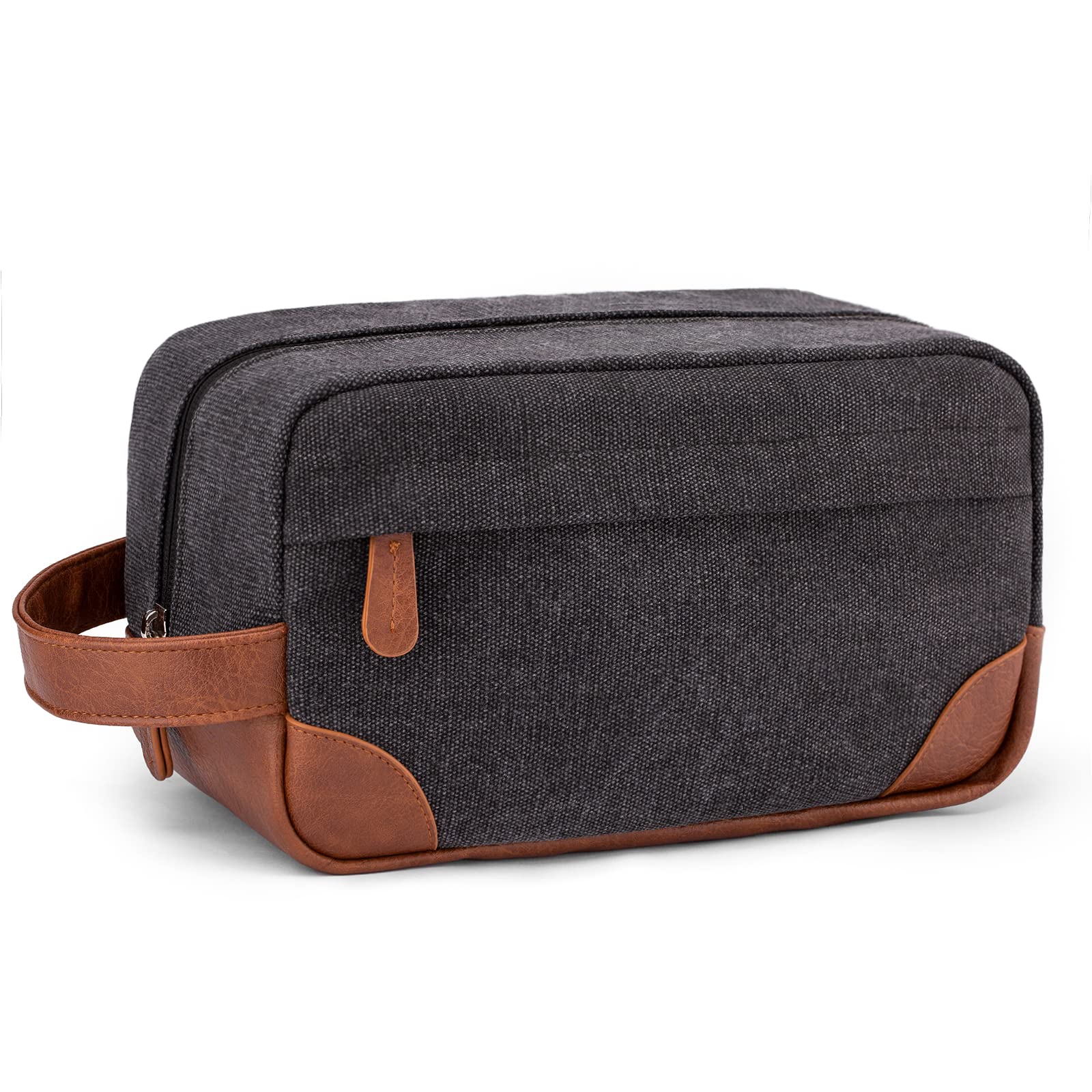 Photo 1 of Vorspack Travel Toiletry Bag - Hanging Toiletry Bag for Men Water Resistant Canvas Shaving Bag with Large Capacity for Travel - Dark Grey