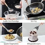 BEWOS 38-Piece Silicone Kitchen Utensils Set with Wooden Handles Grey view 7