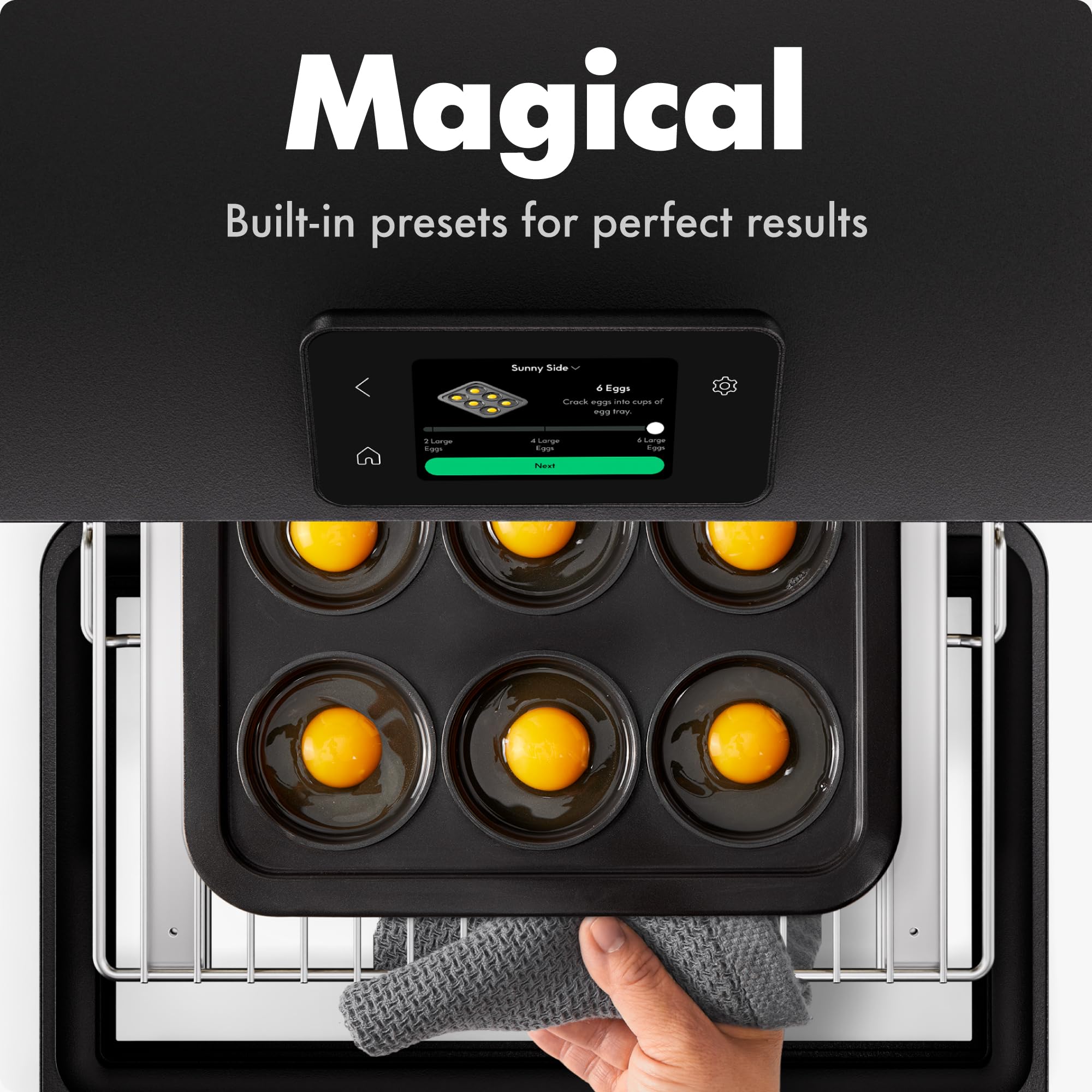 CHEF iQ MiniOven Smart Toaster Oven Air Fryer Combo, 11-in-1 Countertop Convection Oven, Bake, Broil, Air Fry, Broil, Dehydrate, 1750W, 25 Qt Capacity, Fast Cooking with Touchscreen Controls – Black