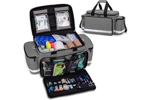 Trunab Large Emergency Responder Trauma Bag Empty, Professional First Aid Kits Storage Medical Bag with Inner Dividers and An