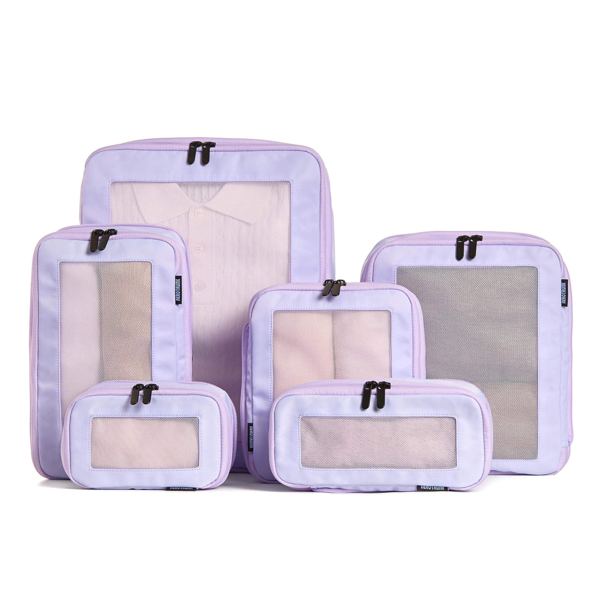 Photo 1 of (incomplete) Aerotrunk Compression Packing Cubes for Travel - Luggage Organizer Bags - Double Zipper Packing Cubes for Suitcases (6-Pack, Purple)