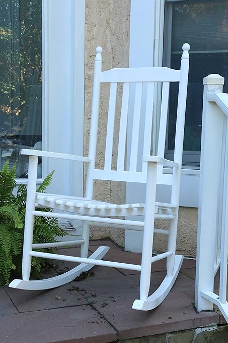 Life Home Oliver And Smith Nashville Collection Wooden White Patio Porch Rocker Rocking Chair Made In Usa 24 5 W X 33 D X 46 H