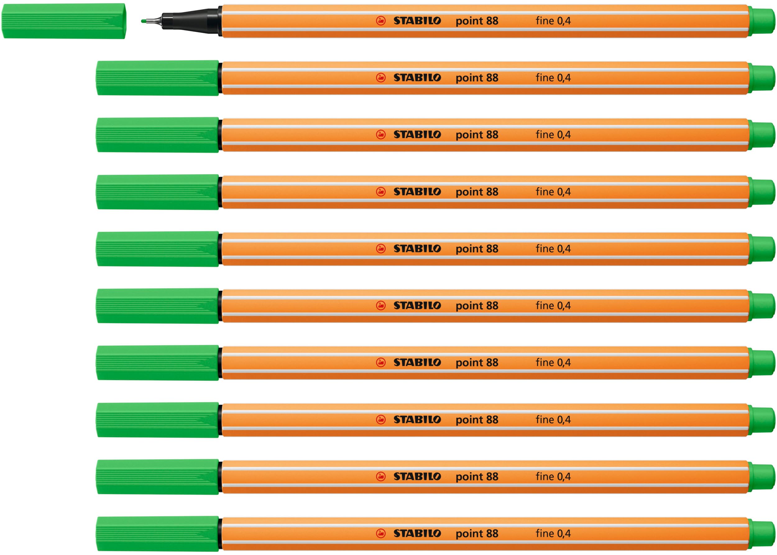 STABILO point 88 - Fineliner - Pack of 10 - Light Green — image 1