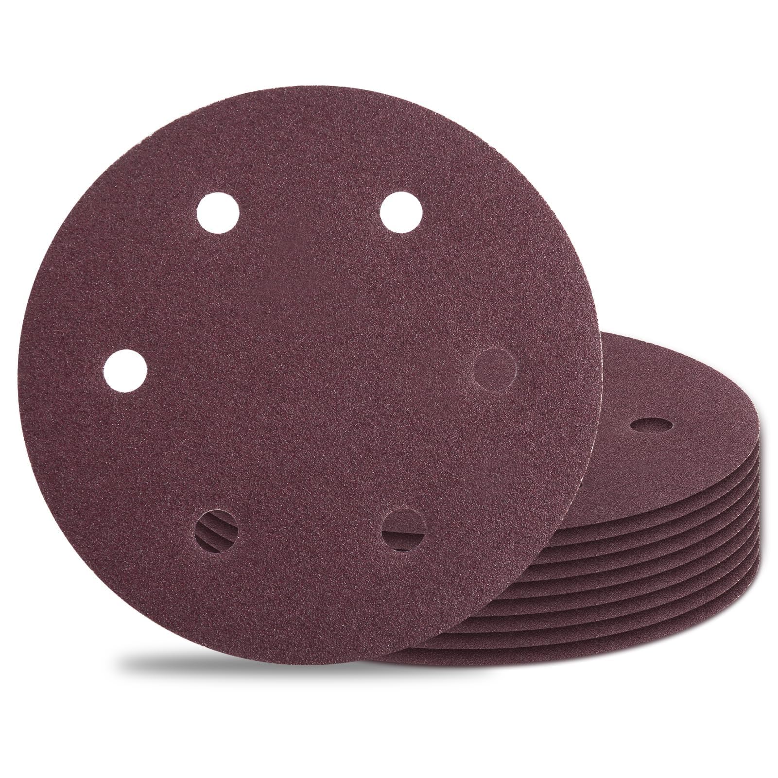 SPEEDWOX 10PCS 80 Grit 9 Inch 6 Hole Sanding Discs 9 Inch 6 Hole Hook-and-Loop Sanding Discs 9" Round Abrasive Disc Aluminum Oxide Hook and Loop Sandpaper Sander Paper for Drywall Sander