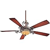 Minka-Aire F705-STW Downrod Mount, 5 Wood Finish Blades Ceiling fan with 93 watts light, Wood