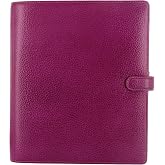 Filofax Finsbury Organizer, A5 Size, Raspberry - Traditional Grained Leather, Six Rings, Week-to-View Insert, Multilingual (C025371)