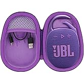 co2CREA Hard Carrying Case Replacement for JBL Clip 5 Waterproof Portable Mini Speaker (Purple Case)
