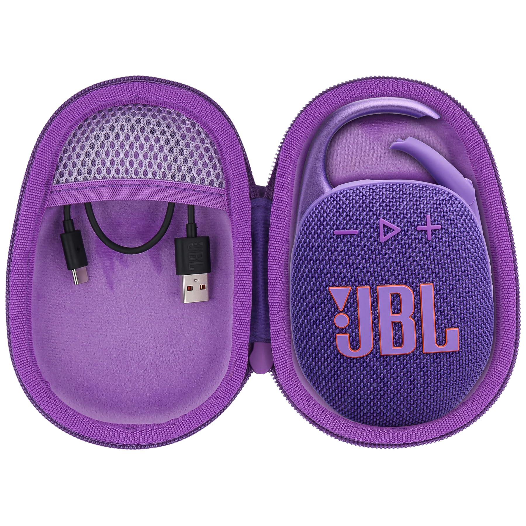Photo 1 of co2CREA Hard Carrying Case Replacement for JBL Clip 5 Waterproof Portable Mini Speaker (Purple Case)