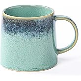 Garnome Large Ceramic Coffee Mugs, 20 oz Handmade Pottery Mug, Big Tea Cups with Handle for Office and Home, Dishwasher and Microwave Safe (Crystal Green)