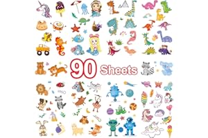 Metker 90 feuilles (1 000 motifs) - Tatouages temporaires imperméables pour enfants, jouets de tatouage temporaires pour enfa