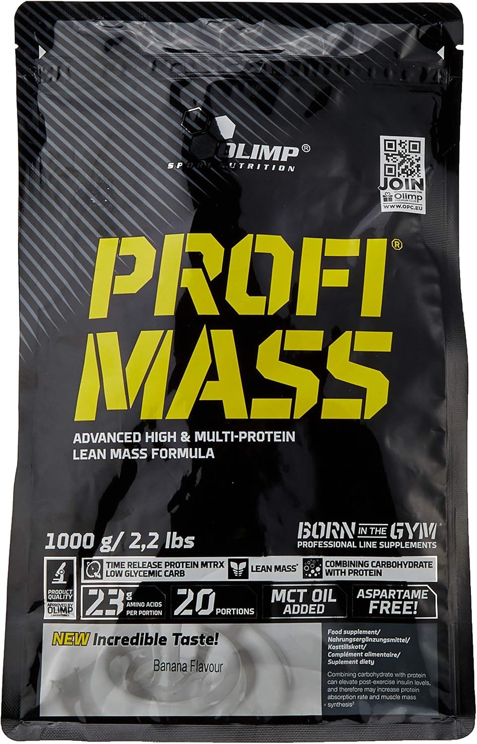 Olimp Profi Mass 1000g - Banana, 1 kg (Pack of 1)