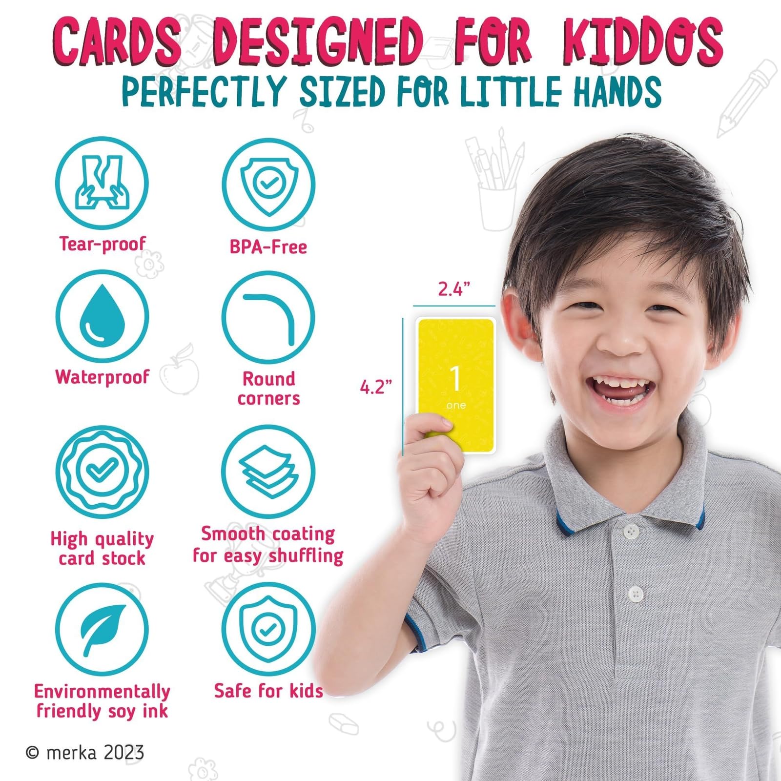Merka Math Flash Cards Kindergarten for 2-4 Years Toddler - Kids Number Flash Cards 0-50 Counting - Learn to Count Preschool Workbook