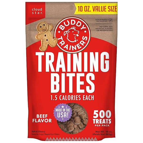 BUDDY BISCUITS TRAINERS TRAINING BITES SOFT & CHEWY DOG TREATS, BEEF, 10 OZ. BAG