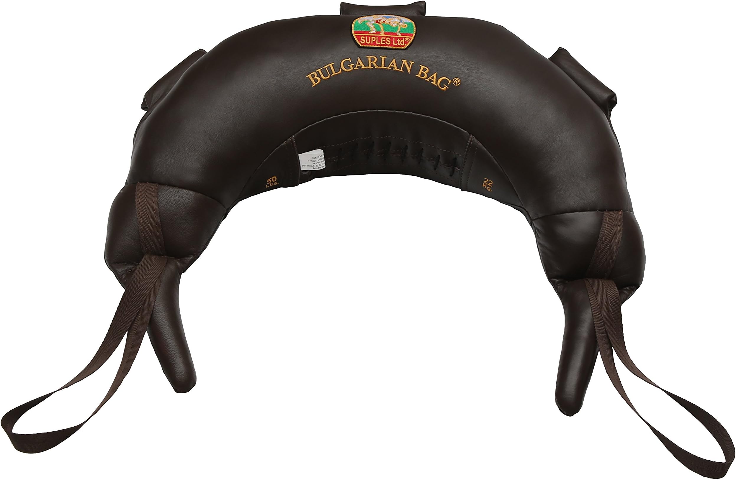 Bulgarian Bag - Genuine Leather (44 lb.) (Fitness, Crossfit, Wrestling, Judo, Grappling, Functional Training, MMA, Sandbag) …