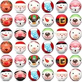 Libima 36 Pcs Christmas Stress Balls Bulk 2 Inch Foam Santa Clause Squeeze Ball Snowflake Xmas Elk Stress Relief Toys Christmas Toys for Christmas Stocking Stuffers Favors Goodie Bag Piñata Fillers
