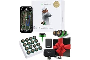Arccos Gen 4 Golf Smart Sensors Gift Box Bundle - Set of 16 Smart Sensors, A.I. Powered, Smart Club Distances, Strokes Gained with PlayBetter 5000mAh Portable Charger, Wall Adapter & Hard Case
