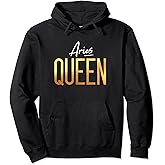 Aries Queen / Aries Women Birthday Astrology Sign Design Pullover Hoodie
