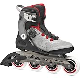 Rollerblade Macroblade 90 BOA&reg; Men's Adult Fitness Inline Skate, Black/Grey/Red, Performance Inline Skates