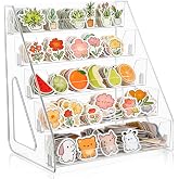 Hlimior 5-Tier Sticker Display Stand for Vendors, Pocket Acrylic Display Stands &amp; Card Stand, Portable Organizer for Trade Shows, Retail Stores, Small Business Supplier Events