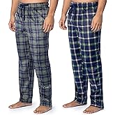 Fruit of the Loom mens Microsuede Fleece Sleep Pajama Pants, 2-pack
