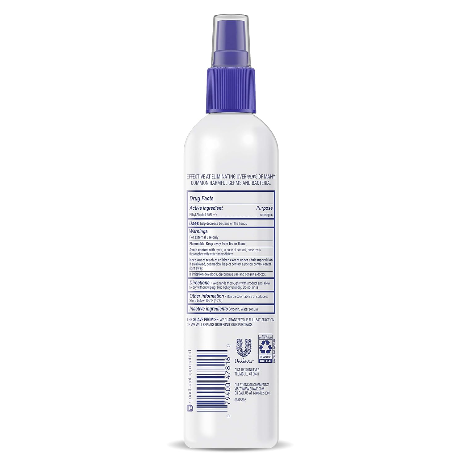 Suave Hand Sanitizer Alcohol Based Kills 99.9% of Germs 10 oz, Pack of 6 : Beauty