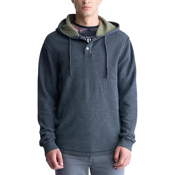 thumbnail image 2 of Ben Davis Men's Heavyweight Hooded Pullover Sweatshirt – Black, Ash Grey, Navy, Olive (Size S) 2 of 5