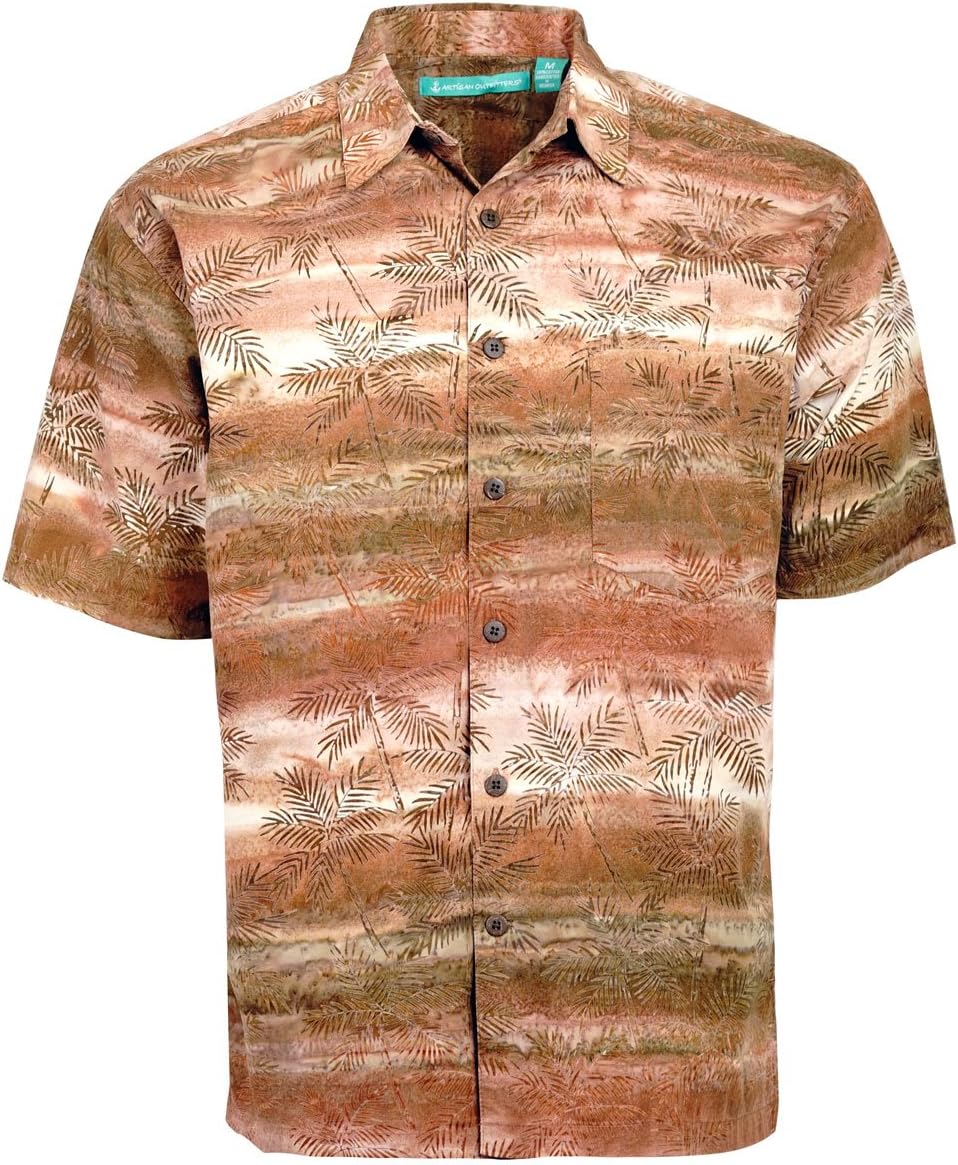 Artisan Outfitters Mens Santa Rosa Batik Cotton Hawaiian Shirt (Brown, M) AO118-1054-M