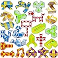 LENDOD 24 Pack 24 Blocks Mini Fidget Snake Cube Mini Twist Puzzle Cubes Magic Speed Cubes Toy for Kids Party Bag Fillers, Party Supplies