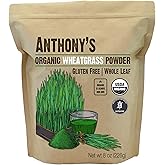 Anthony's Organic Wheatgrass Powder, 8 oz, Grown in USA, Whole Leaf, Gluten Free, Non GMO
