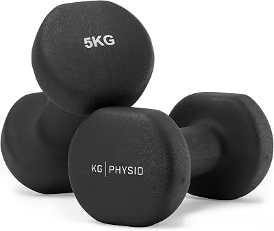 KG Physio Dumbbells Set 1-10 kg Neoprene Coated Anti-Roll 2 Pairs A3 Poster
