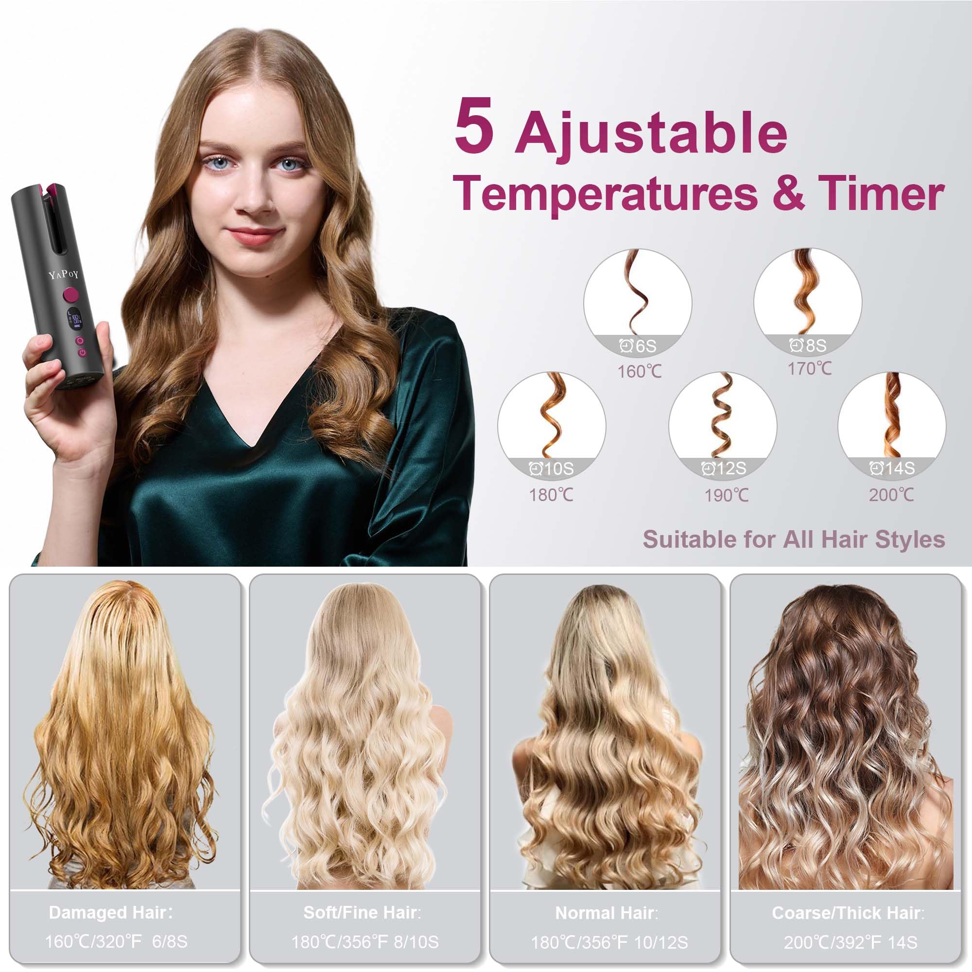 Hair Curler Cordless Automatic 