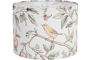Novantl Fabric Lamp Shades, 13” Width and 10” Height Lamp Shade, HD Printing Bird Lampshade, Lamps shades fit with Spider/Uno, Modern Farmhouse Lamp Shades for Table Lamps, Floor Lamps (1 Pack)