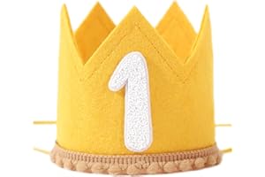 WAHAWU Baby 1st Birthday Crown - First Birthday Hat Pink, Baby 1st Birthday Party Supplies, One Birthday Party Decorations