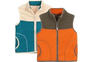 Diayiko Boys Full Zip Polar Fleece Vest Sleeveless Outwear Warm Jacket with Pockets