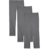 Amazon Essentials Girls and Toddlers' Uniform Flat-Front Chino Pants, Pack of 3