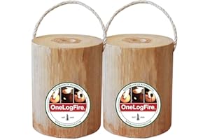 One Log Fire, Original – Single Log Campfire, 100% Natural Red Pine, Easy Light – 2 Hour Burn Time (2 Pack)