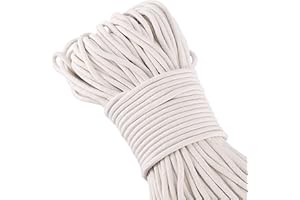 ZEONHEI 328 Feet 1/4 Inch White Natural Cotton Rope, Cotton Clothesline Rope, All-Purpose Craft Rope for Clothes Hanger, Garden Flower Potted Plants, Laundry Line Dryer, 1 Solid Rope