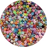 1500pcs 4mm Half Pearl Mix AB Colors Flatback Beads for Crafts DIY Round Plastic Half Flat Back Pearls Loose Bead for Cup Shoes Wedding Dress Decoration Nail Art