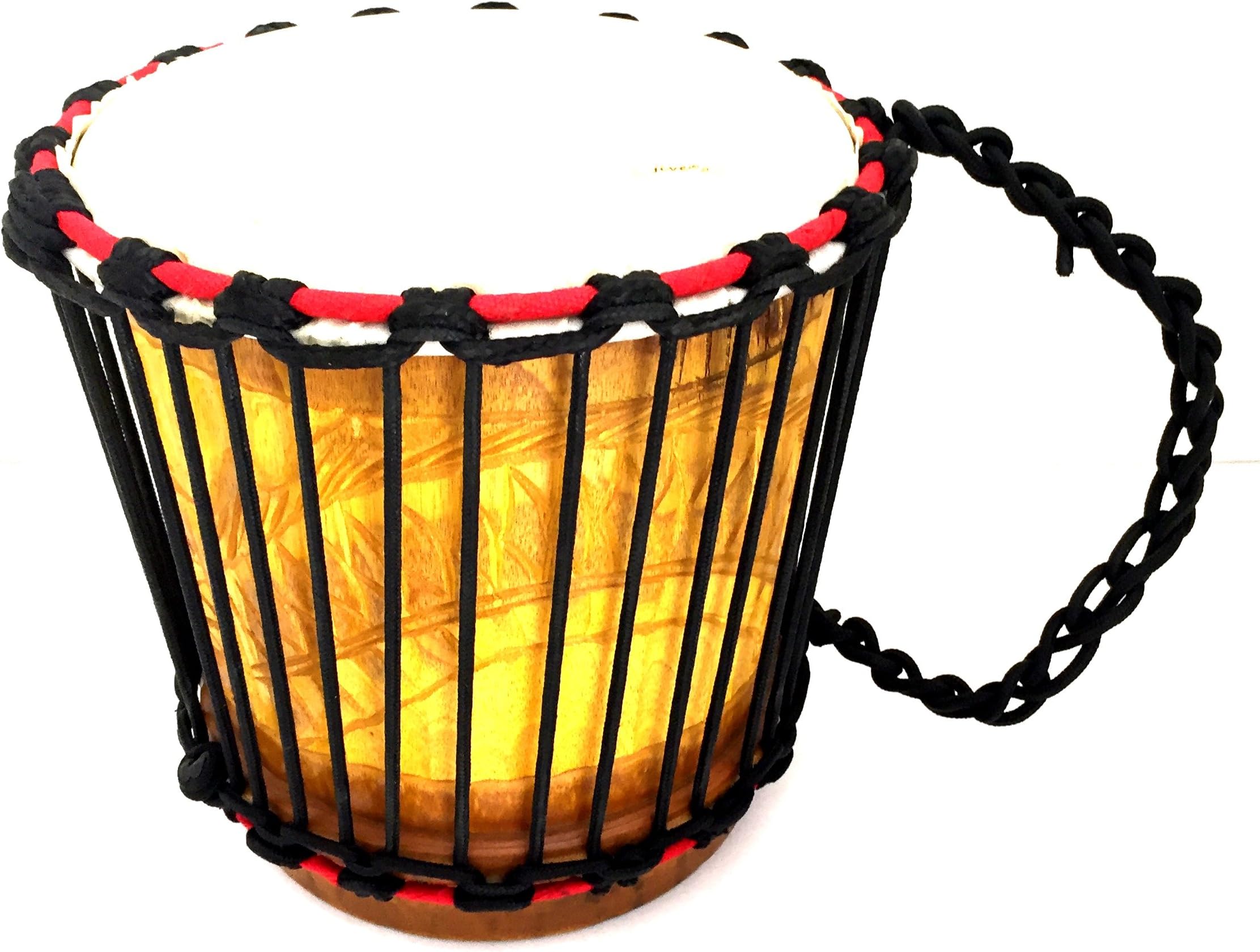 Djembe Drum African Percussion Hand Carved Kyinsin Portable Bongo Congo Wood Drum, PROFESSIONAL QUALITY - JIVE FEDERAL (TM) BRAND
