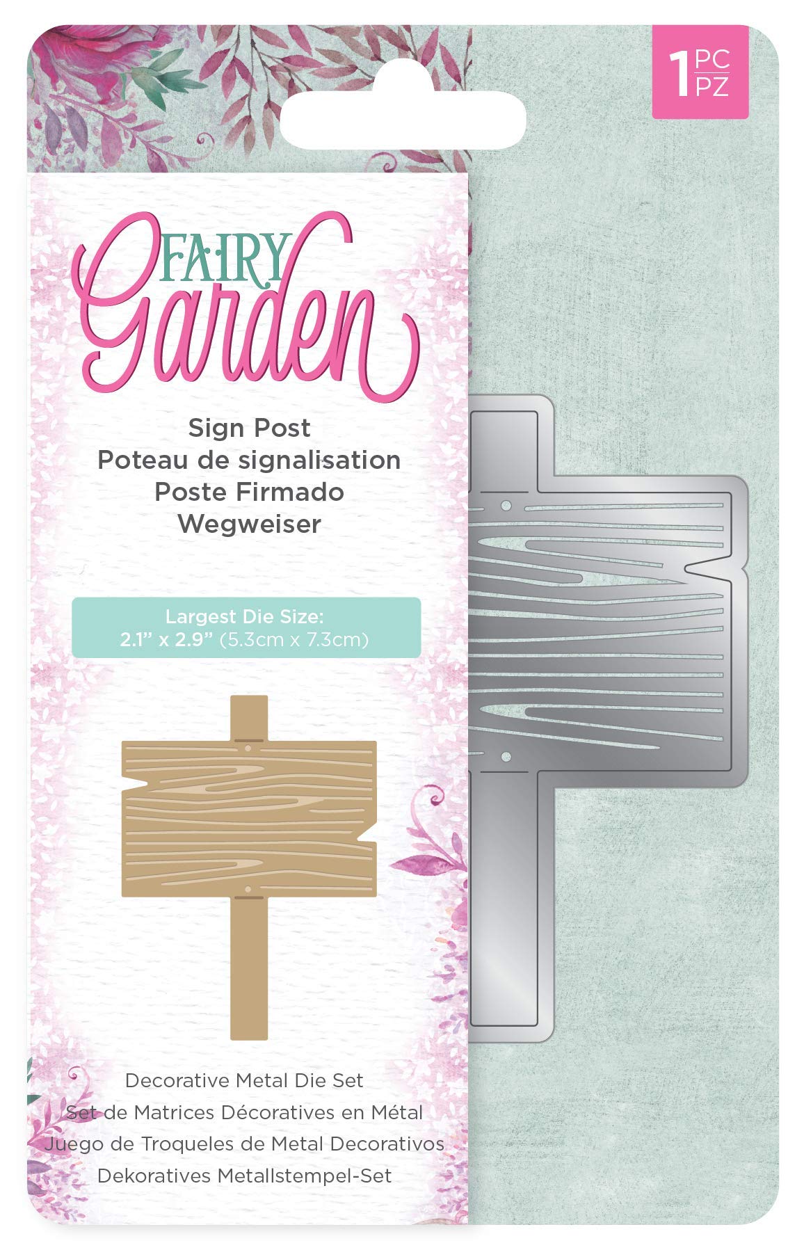 Natures Garden Crafter's Companion Fairy Garden-Metal Die-Sign Post, Various, NG-FAIRY-MD-SIGN