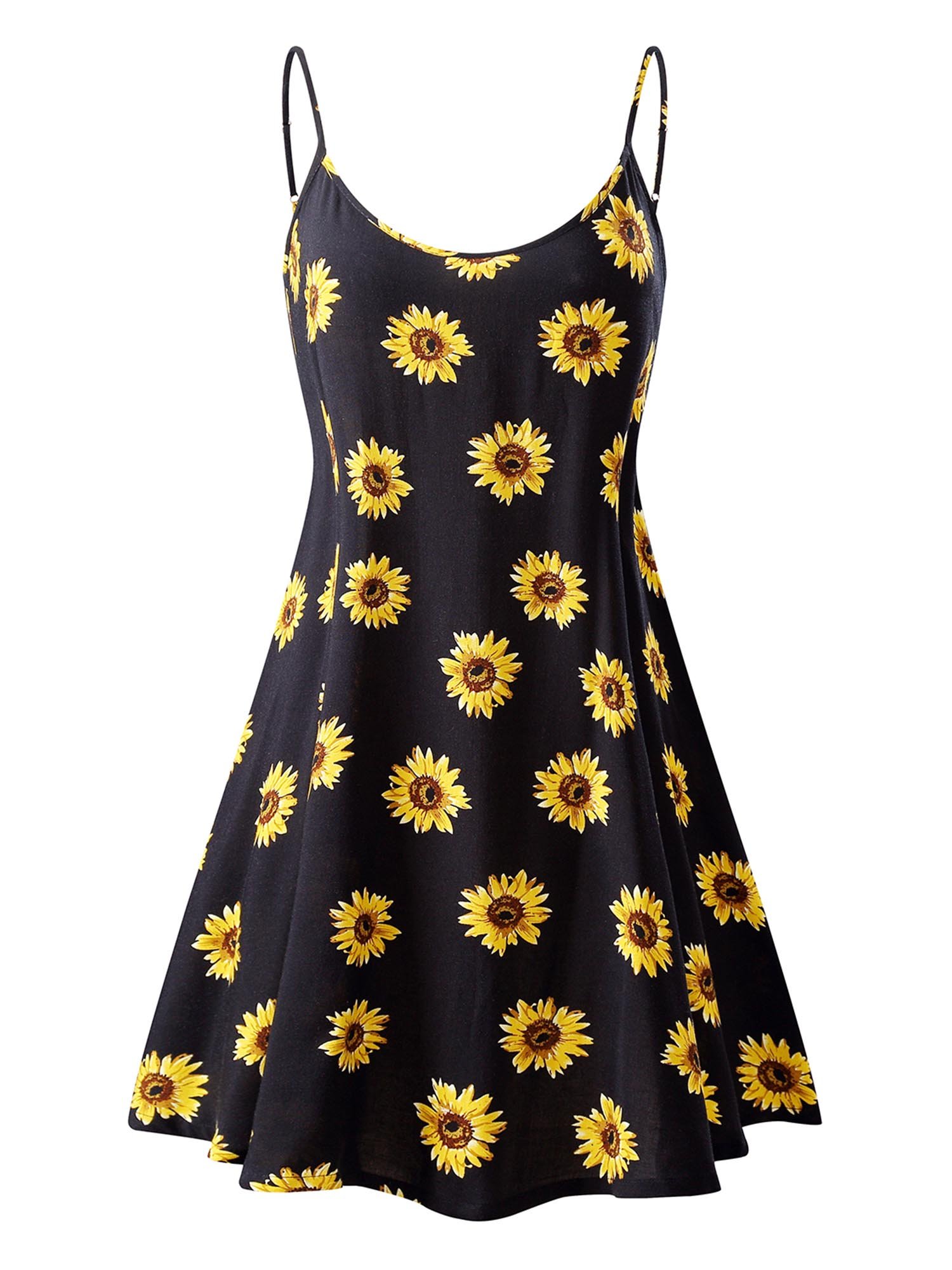 MSBASIC Women's Sleeveless Adjustable Strappy Summer Beach Swing Dress
