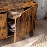 VASAGLE TV Stand 140 cm with 2 Doors Rustic Brown LTV027X01 65 Inch TV view 9