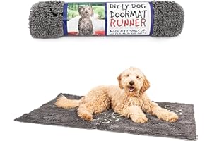 DOG GONE SMART PET PRODUCTS Dog Gone Smart Dirty Dog Doormat - Fast Drying Rug with Super Gripper Backing for Clean Floors - Super Absorbent and Machine Washable Mat for Muddy Paws - Cool Grey